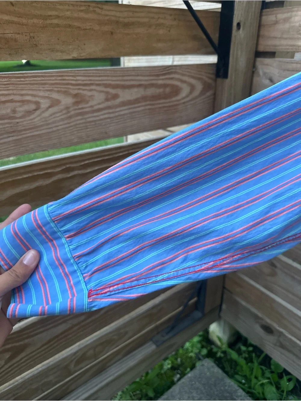 J. Crew Men's Multicolor Striped Button-Down Shirt (Blue & Pink)